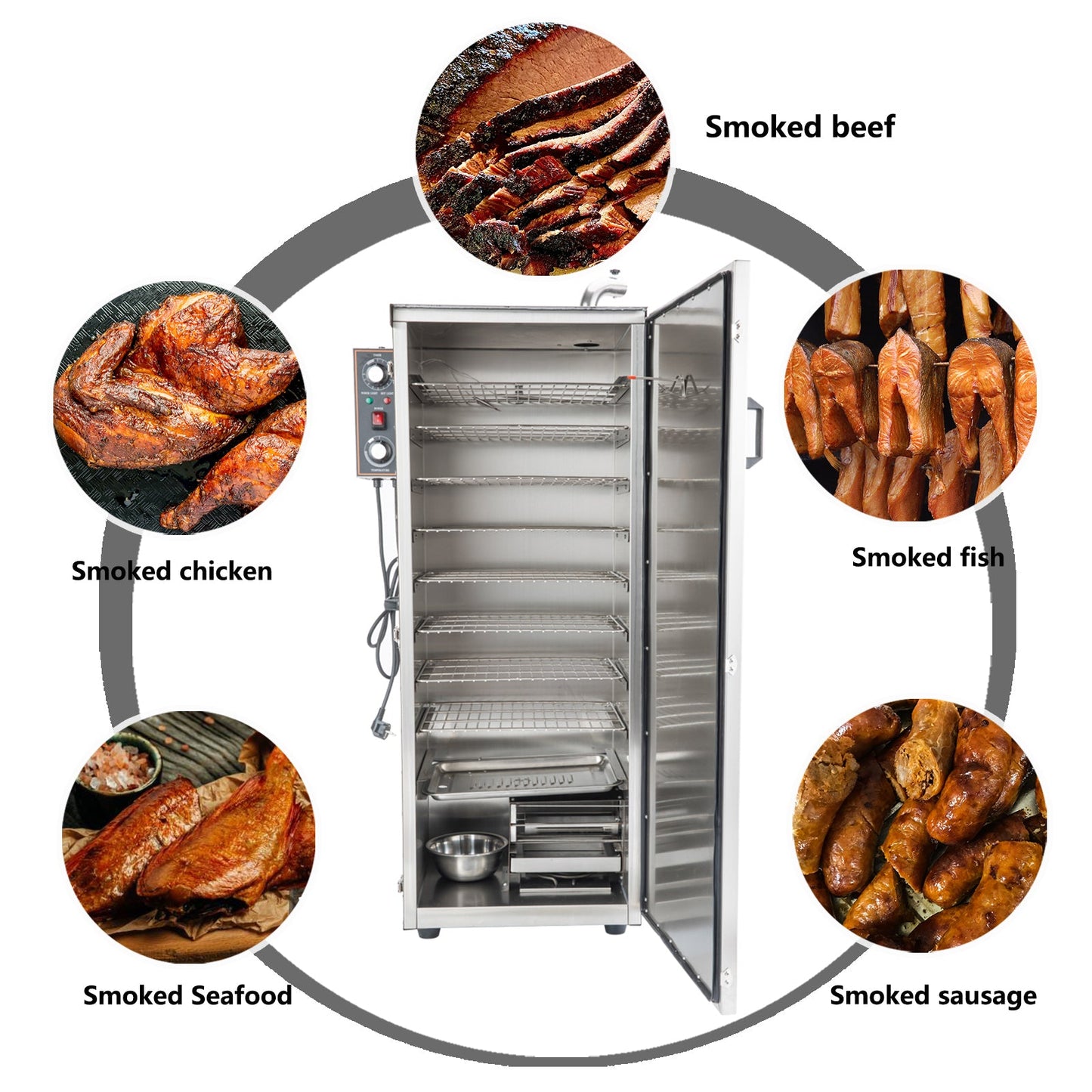 Hakka Digital Electric Smoker Grill 9 Racks Outdoor BBQ Commercial Food Grill