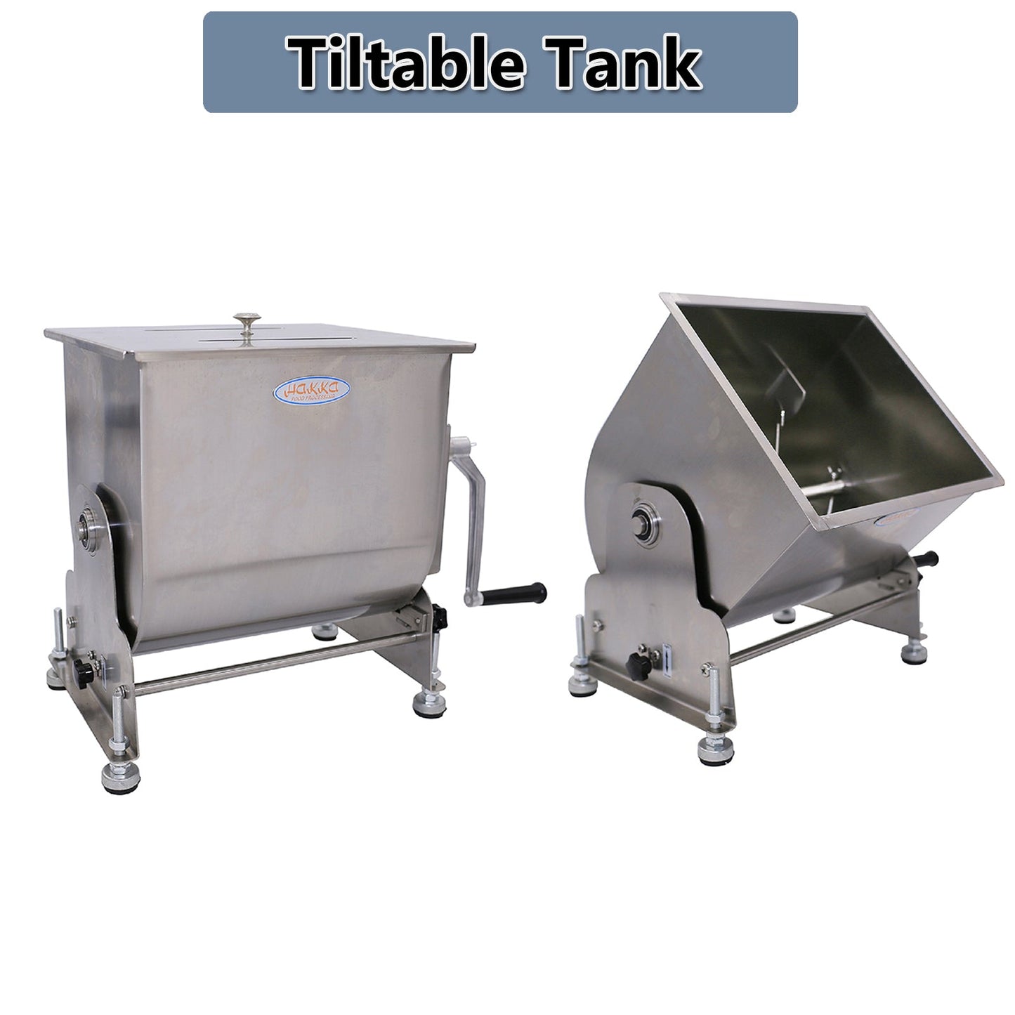 Hakka 90Pound/50Liter Capacity Tilt Tank Manual Meat Mixers