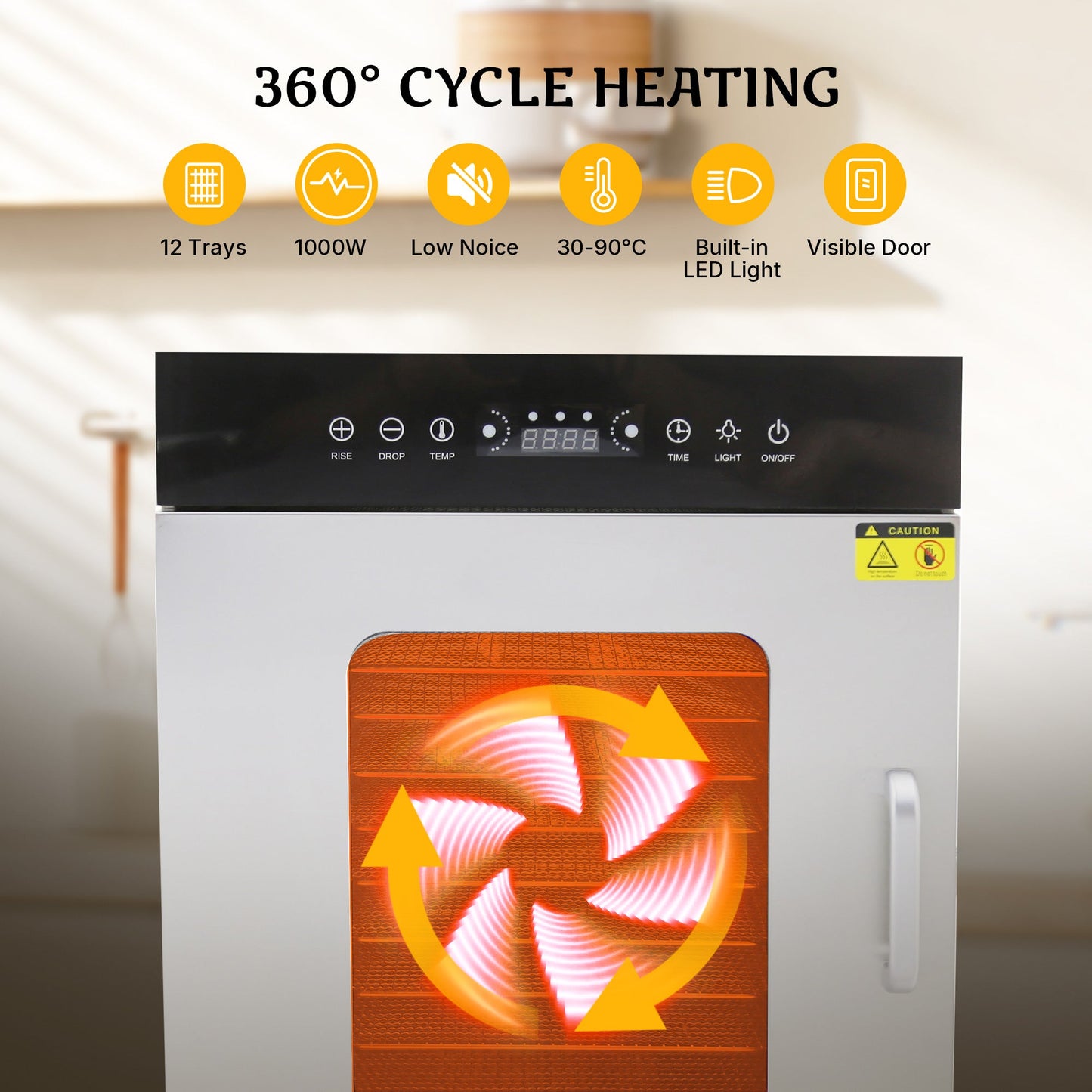 Hakka 12 Tray Food Dehydrator Commercial Stainless Steel Fruit Meat Jerky Dryer