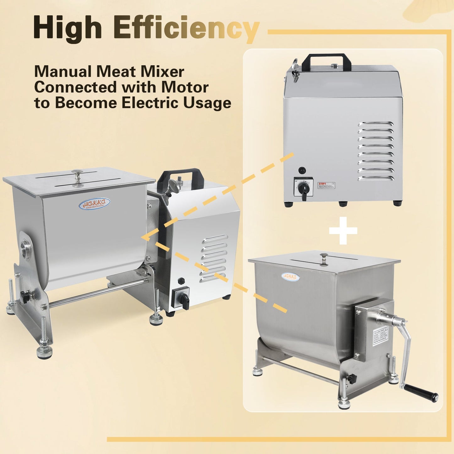 Hakka Electric 15lbs 7.5L 倾斜式搅拌罐 商用台式搅拌机