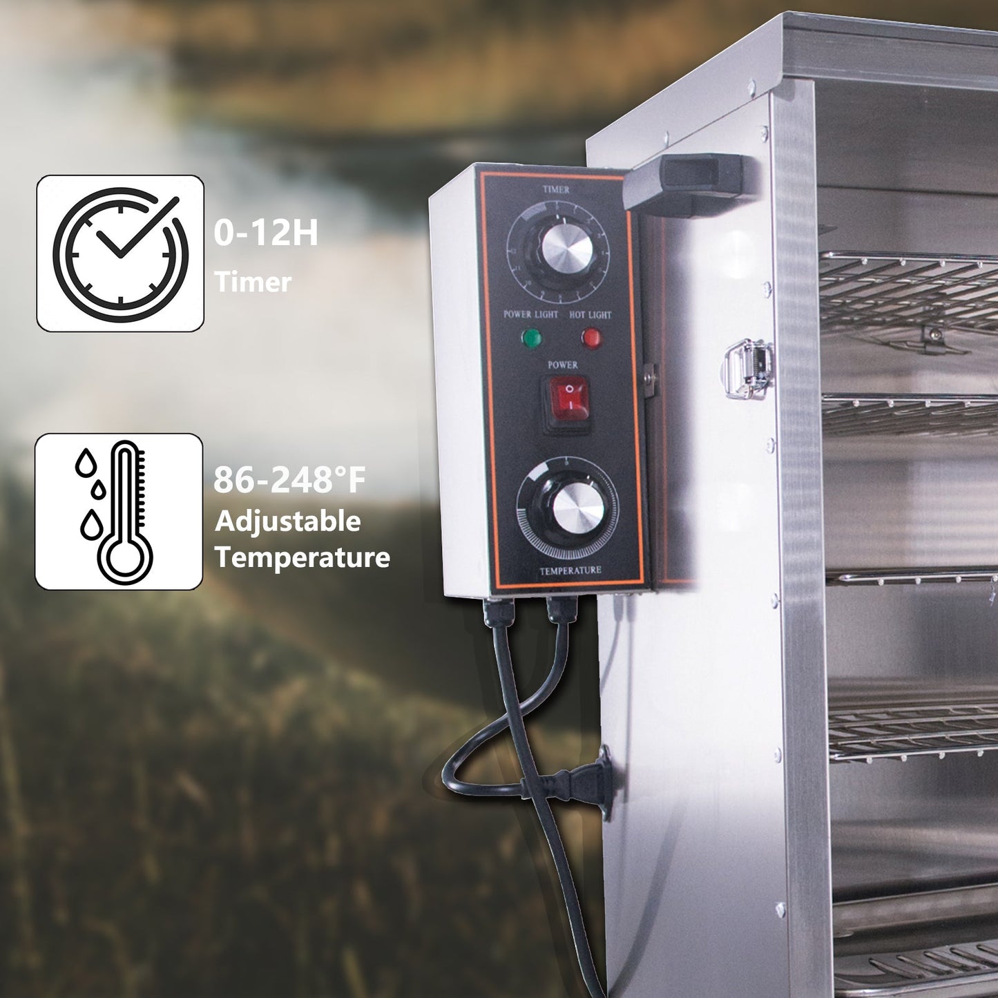 HAKKA Upgraded Commercial Vertical Electric Smoke oven for BBQ Grill Outdoor Indoor Home Cooking Pastrami, Sausage, Bacon, Smoked Chicken, Smoked Pork