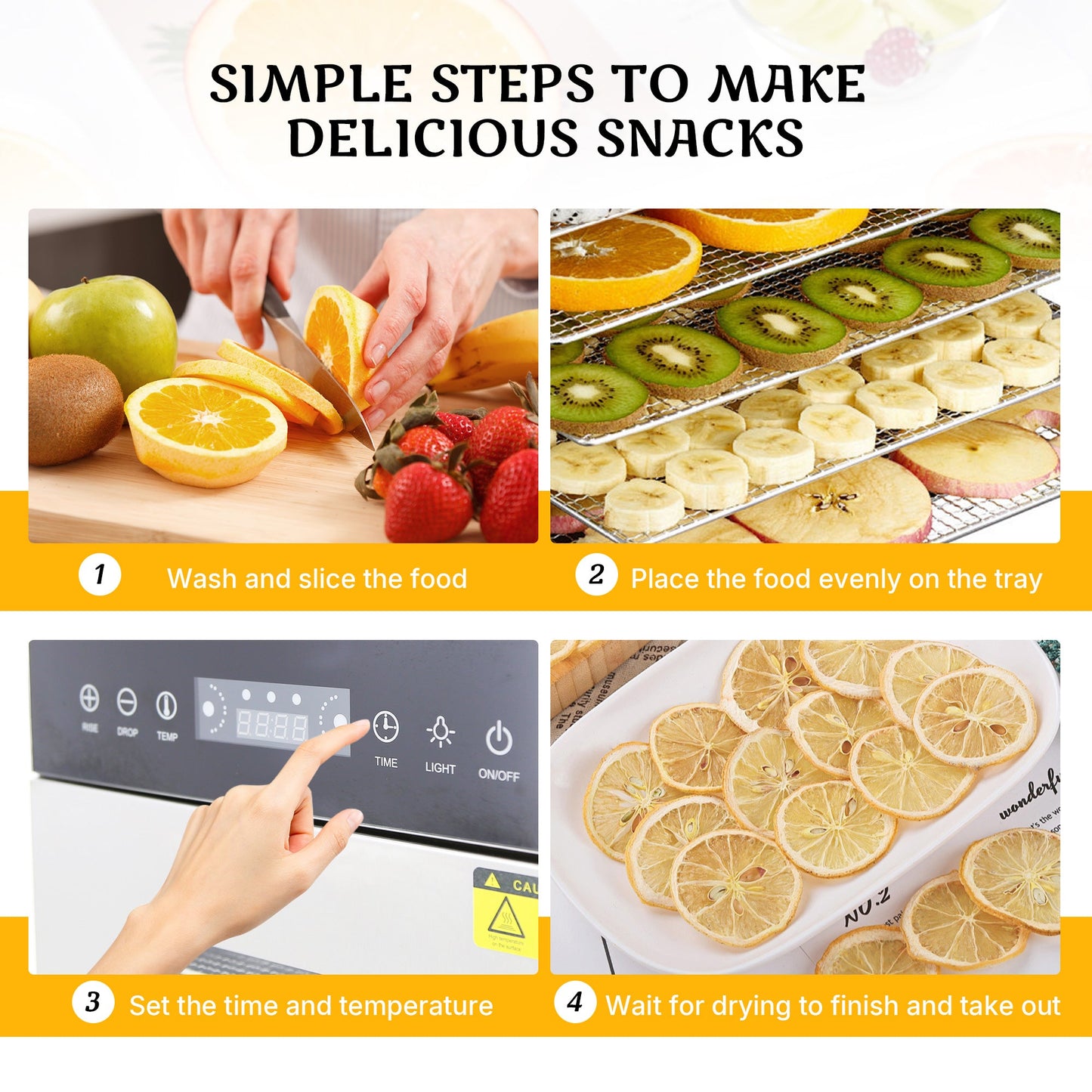 Hakka 16 Trays Food Dehydrator Fruit Vegetable Drying Adjustable Time Temp