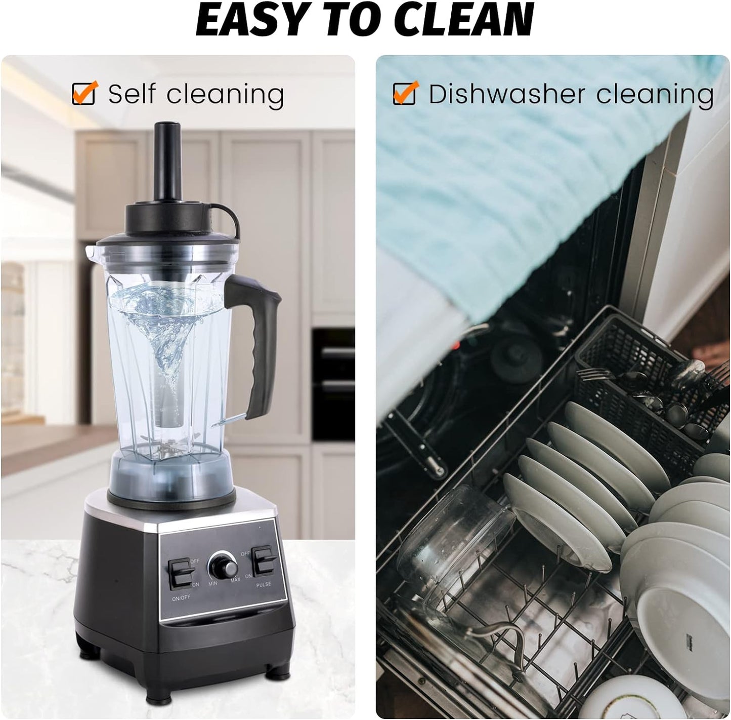 Hakka 2L Countertop Blender Juicer Shakes and Smoothies 8 Cups Fruit Maker 1500W