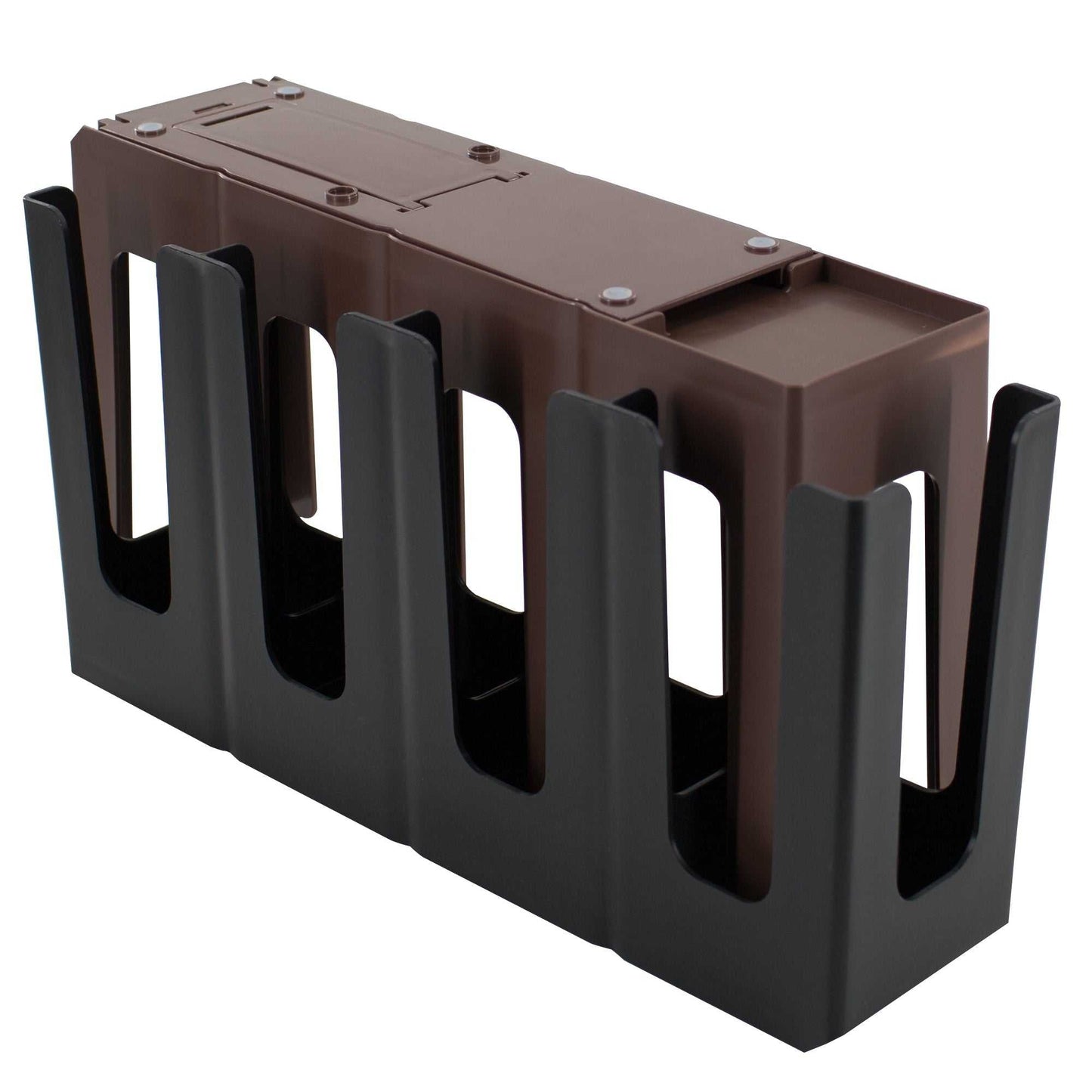 Black and Brown 4-Section Slanted Countertop Cup and Lid Organizer
