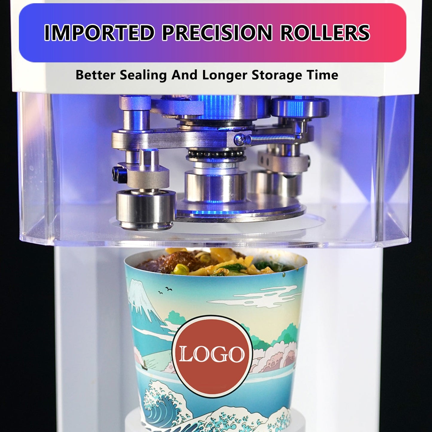 客家全自动封罐机,口径40-100mm高度40-190mm的杯封口机,适用于奶茶店、面包店等多种盖子