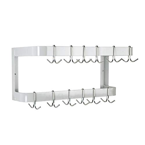 Hakka Brothers 48 in. Wall Mounted Commercial Stainless Steel Double Line Pot Rack