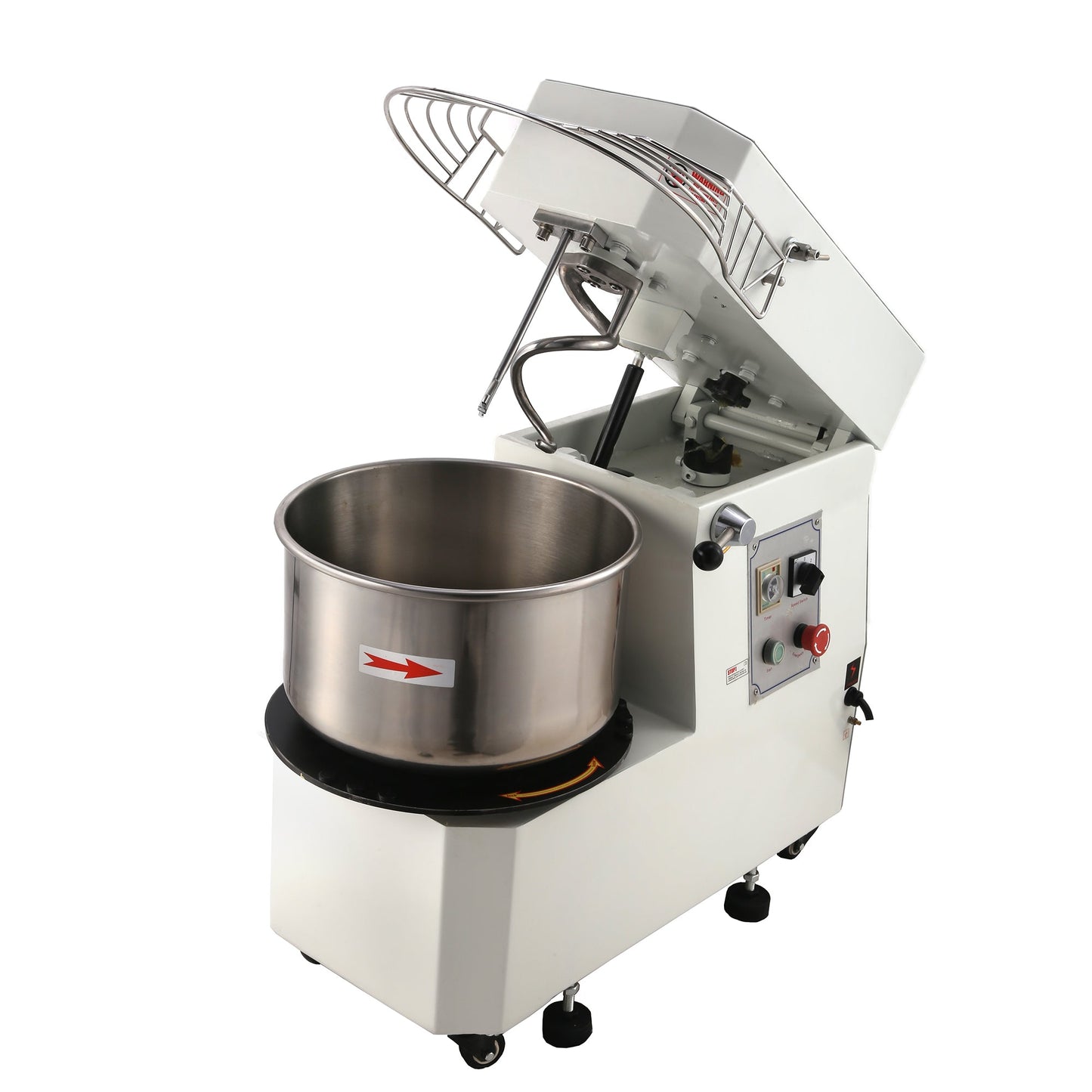 Hakka 商用面团搅拌机 20 夸脱不锈钢 2 速上升螺旋搅拌机(380V/50Hz,3 相)