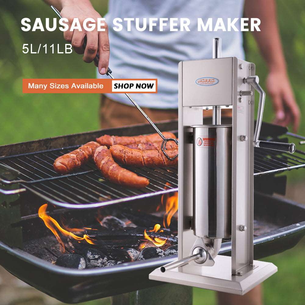 Hakka 11 Lb/5 L Stainless Sausage Stuffer 2 Speed Vertical Sausage Maker(SV-5)