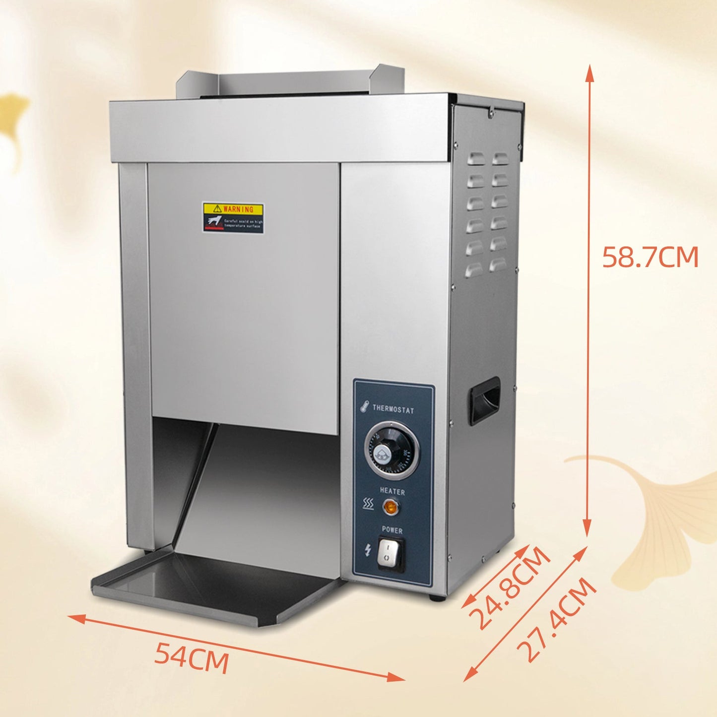 EasyRose 垂直汉堡烤面包机自动链式烤面包机加热器,EGO 温控,2000W