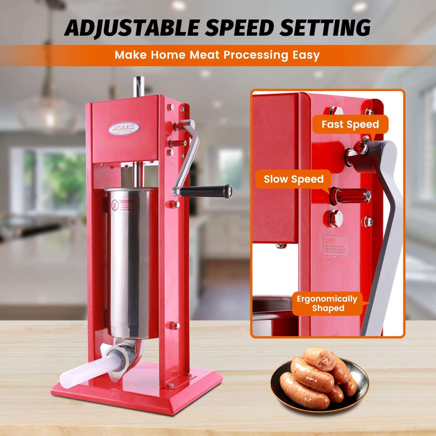 Hakka 11 Lb/5 L Spray-painted Vertical Sausage Stuffer
