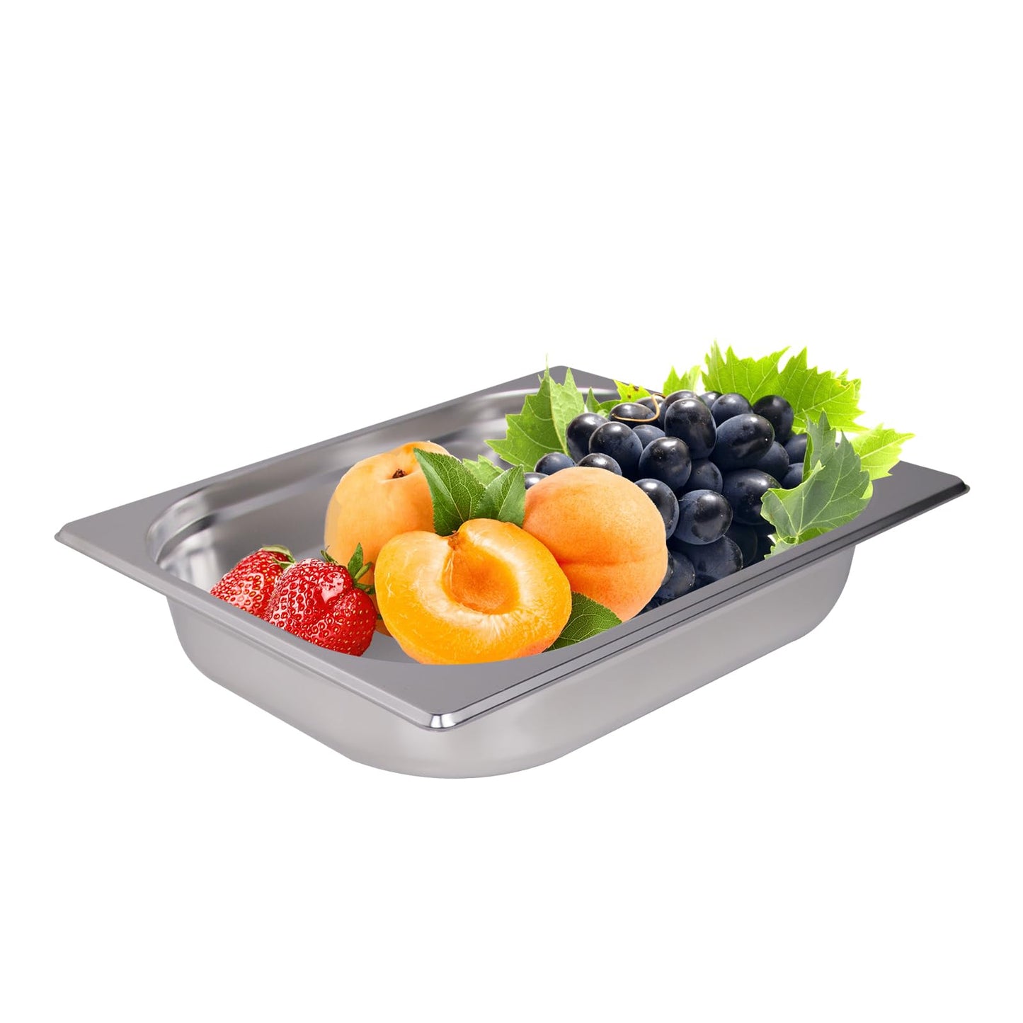 Clivia 1/2 尺寸不锈钢食物盘,2.5 英寸深食物容器 - 6 件装