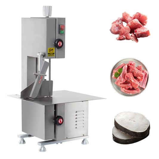 Hakka Commercial 65" Blade Meat Bone Saw Machine 750W Frozen Meat Band Cutter,1HP/120V