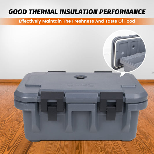 Clivia 29L Insulated Food Pan Carrier, Stackable and Loader, Suit for Restaurant, Canteen, Outdoor Banquets, Black