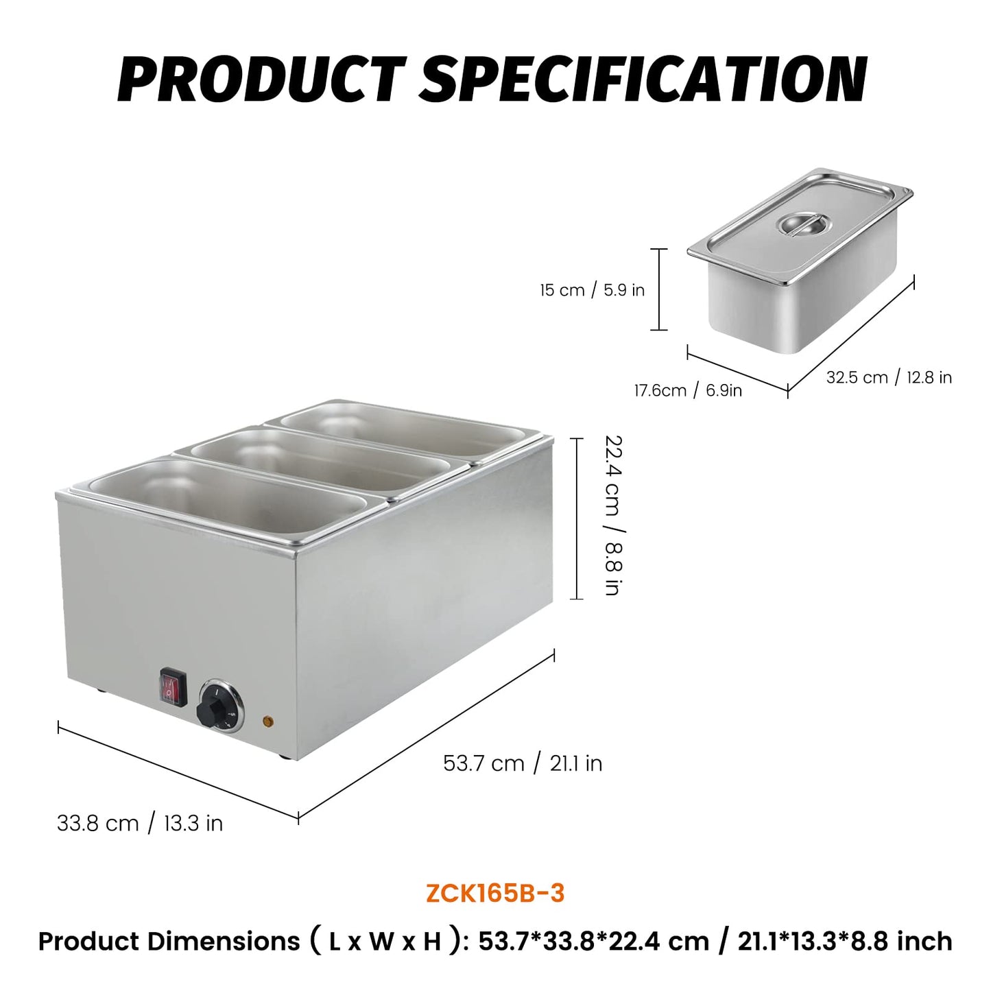 EasyRose Bothers 商用台面食物加热器 - 120V,1200W