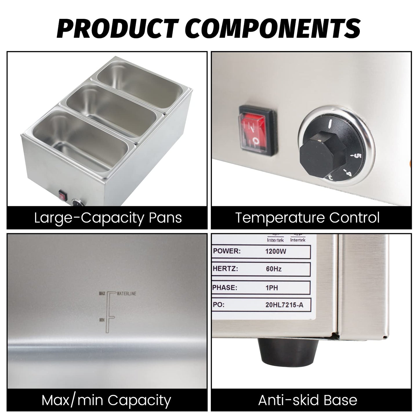 EasyRose Bothers 商用台面食物加热器 - 120V,1200W