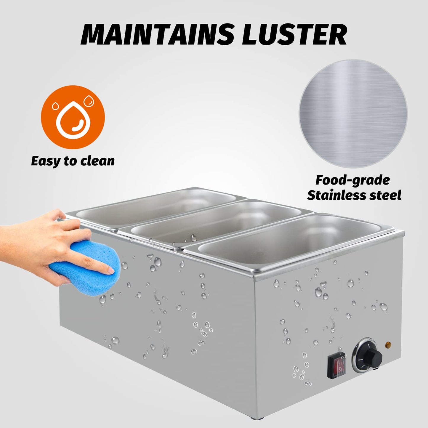 EasyRose Bothers 商用台面食物加热器 - 120V,1200W