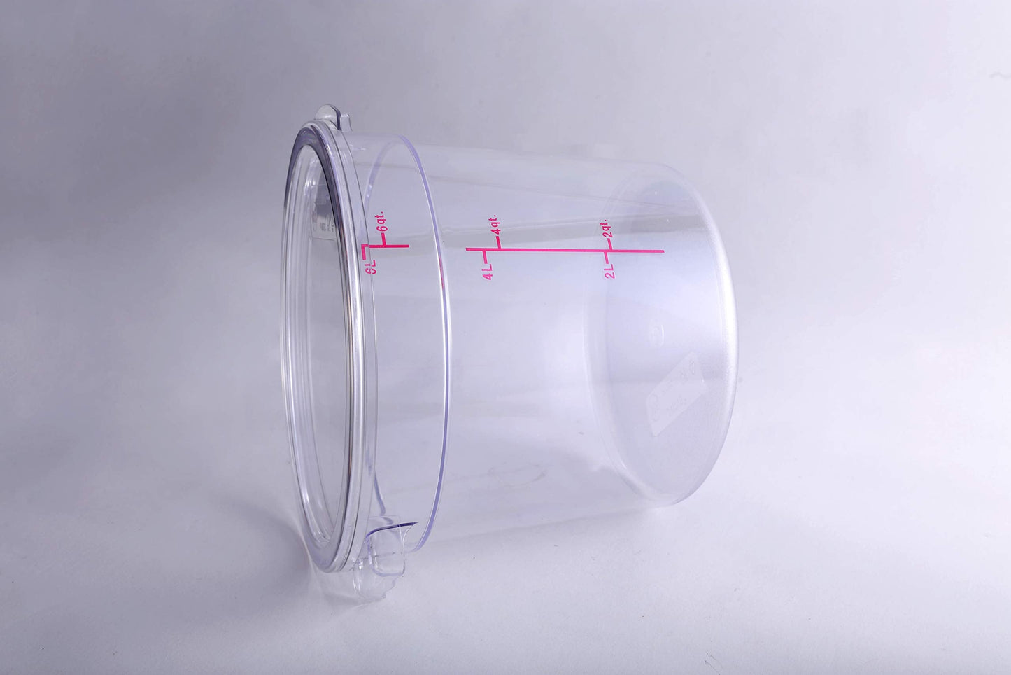 Clivia 6 Qt Commercial Grade Round Food Storage Containers With Lids,Polycarbonate,Clear - Case of 5