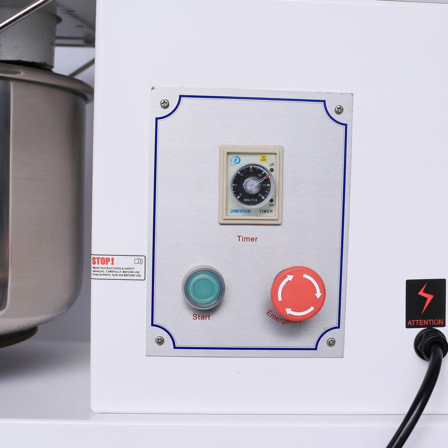 Hakka 商用 60 夸脱螺旋式面团搅拌机 - 220V/60Hz 第 3 阶段(60 夸脱螺旋式搅拌机)
