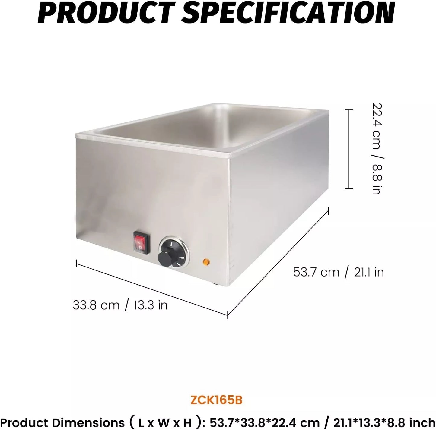 EasyRose 20 英寸 x 12 英寸全尺寸电动台面食物加热器 - 120V,1200W