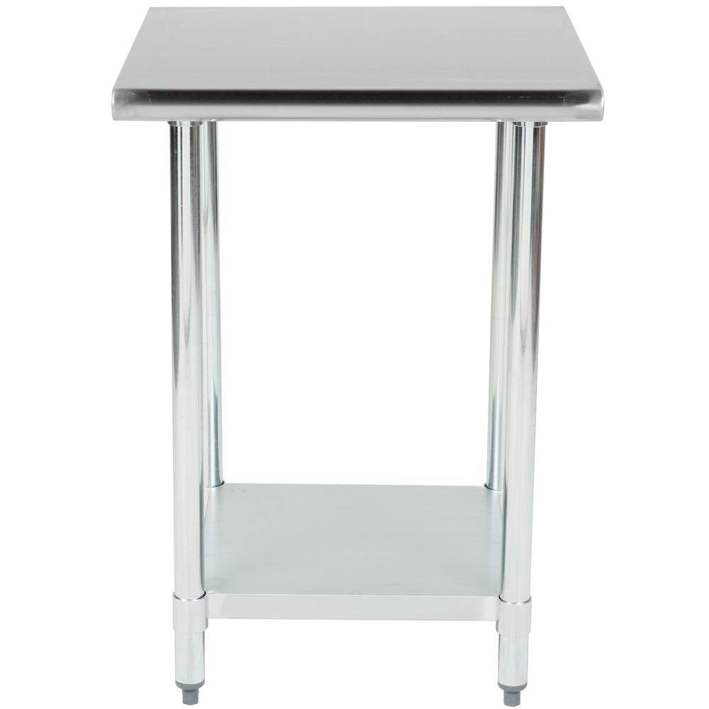 Hakka Brothers 24" x 30" 18 Gauge 430 Economy Stainless Steel Commercial Work Table with Undershelf