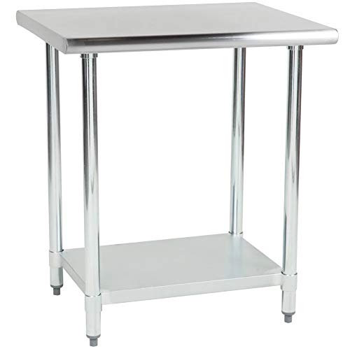 Hakka Brothers 30" x 48" 18 Gauge 430 Economy Stainless Steel Commercial Work Table with Undershelf