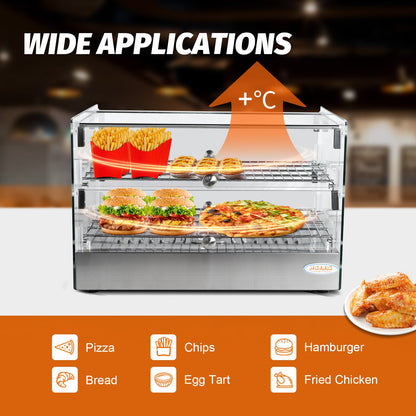 Hakka 50L Commercial Countertop Bakery Display Case with Warmer System