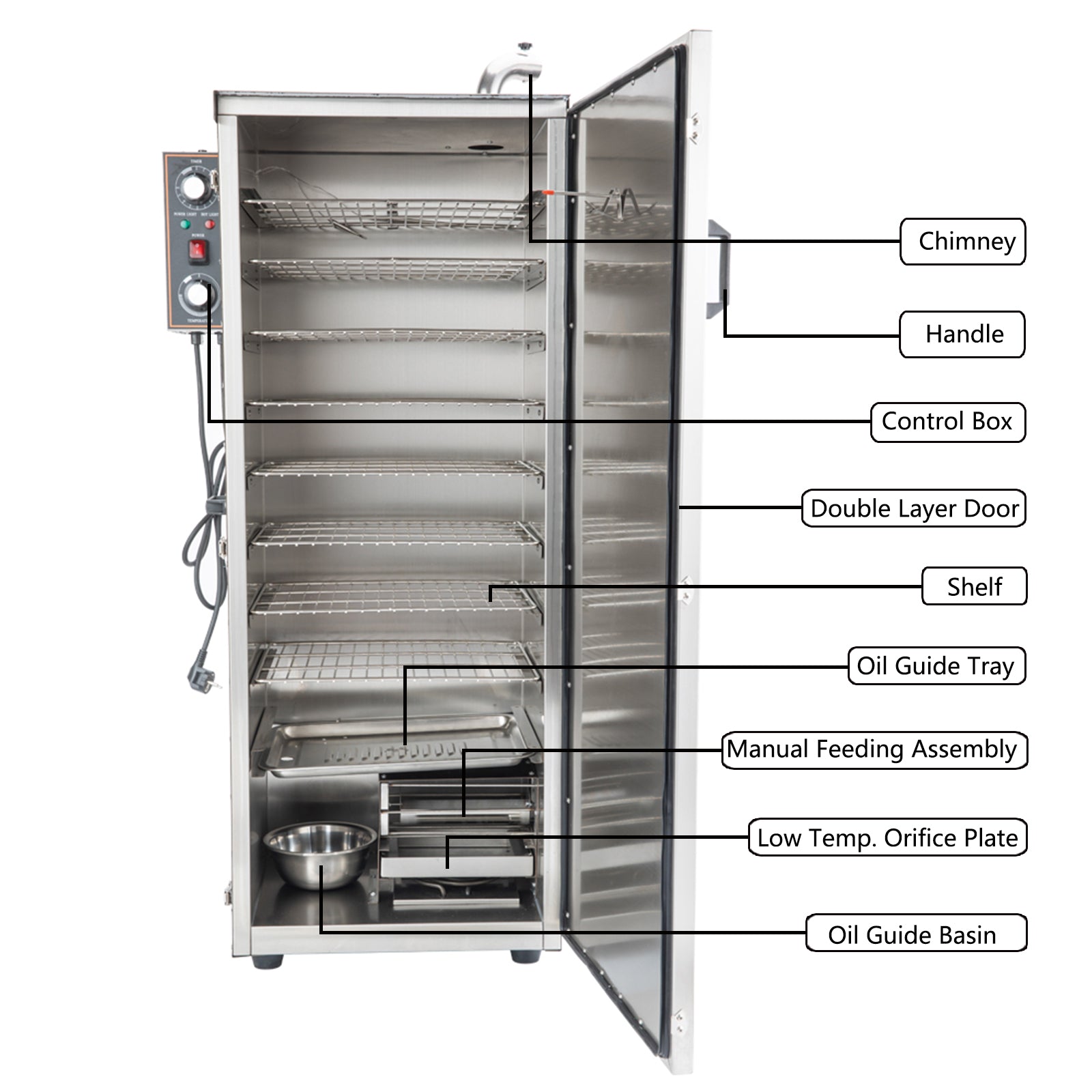 Hakka Digital Electric Smoker Grill 9 Racks Outdoor BBQ Commercial Food Grill