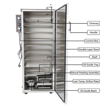 Hakka Digital Electric Smoker Grill 9 Racks Outdoor BBQ Commercial Food Grill