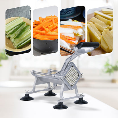 Hakka Commercial Vegetable Chopper French Fry Cutter Potato Slicer Fruit Chopper, 1/2'', 3/8'', 1/4'', 8-Wedge Blades and Pushe