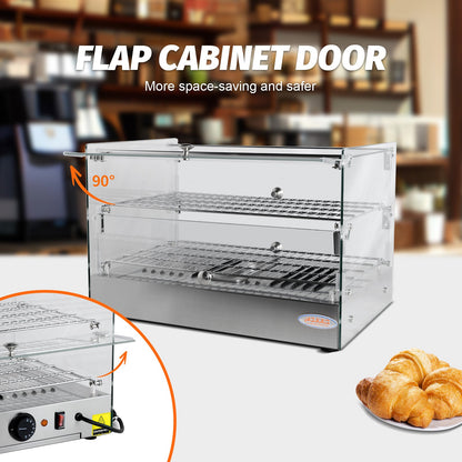 Hakka 50L Commercial Countertop Bakery Display Case with Warmer System