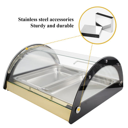 Hakka Commercial Countertop Bakery Display Case Pastry Muffins Showcase Golden