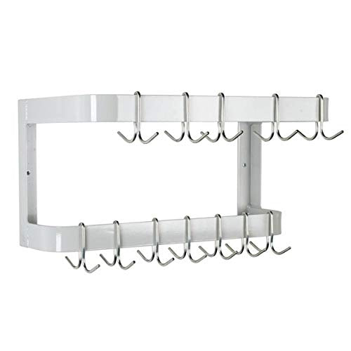 Hakka Brothers 24” Wall Mounted Commercial Stainless Steel Double Line Pot Rack