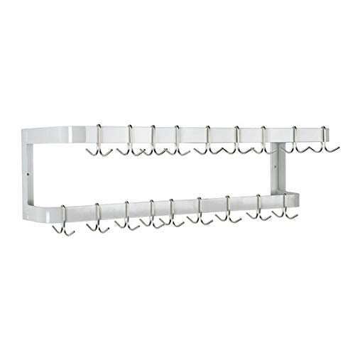 Hakka Brothers 72 in. Wall Mounted Commercial Stainless Steel Double Line Pot Rack