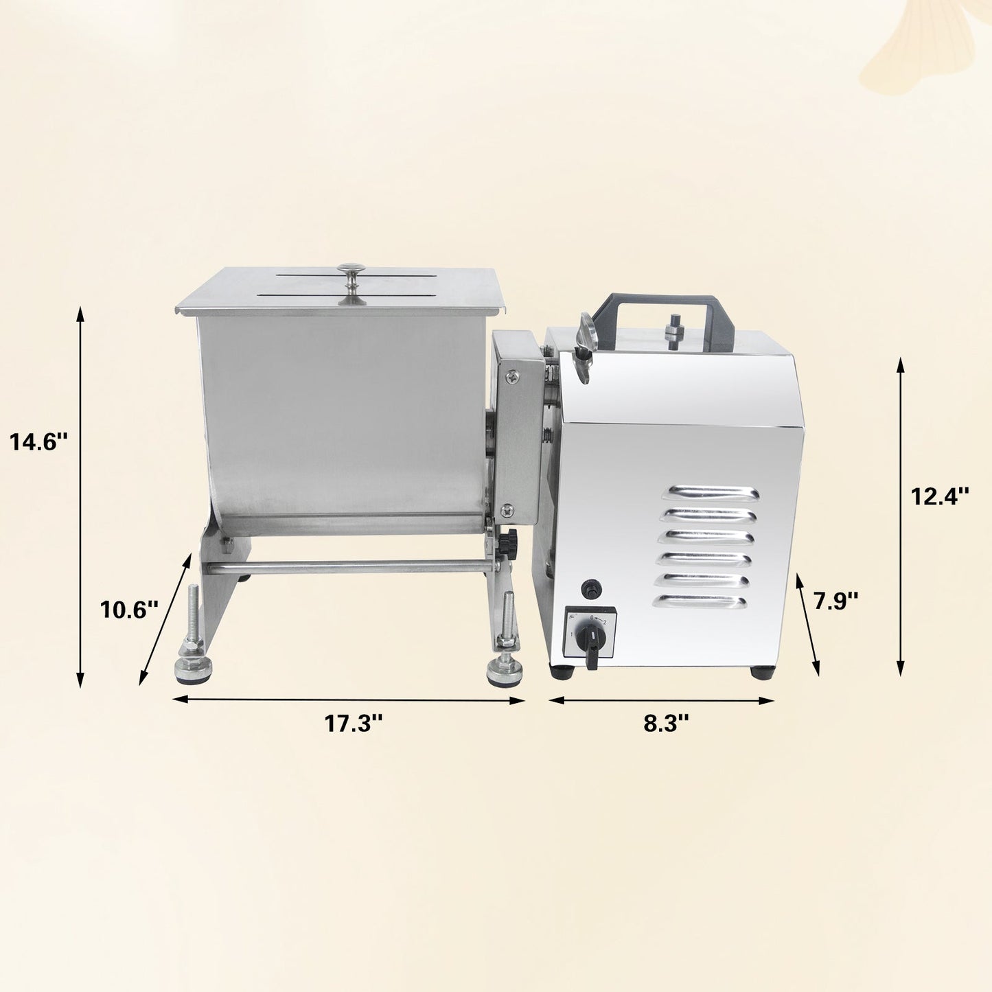 Hakka Electric 15lbs 7.5L 倾斜式搅拌罐 商用台式搅拌机