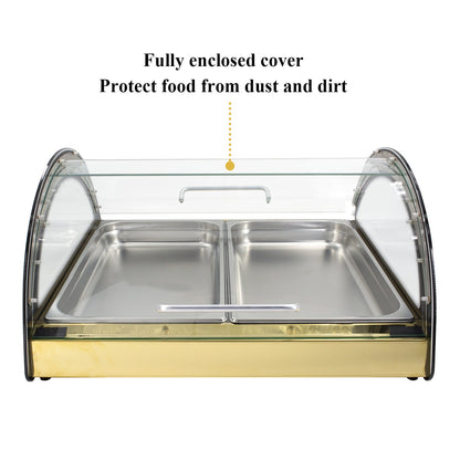 Hakka Commercial Countertop Bakery Display Case Pastry Muffins Showcase Golden
