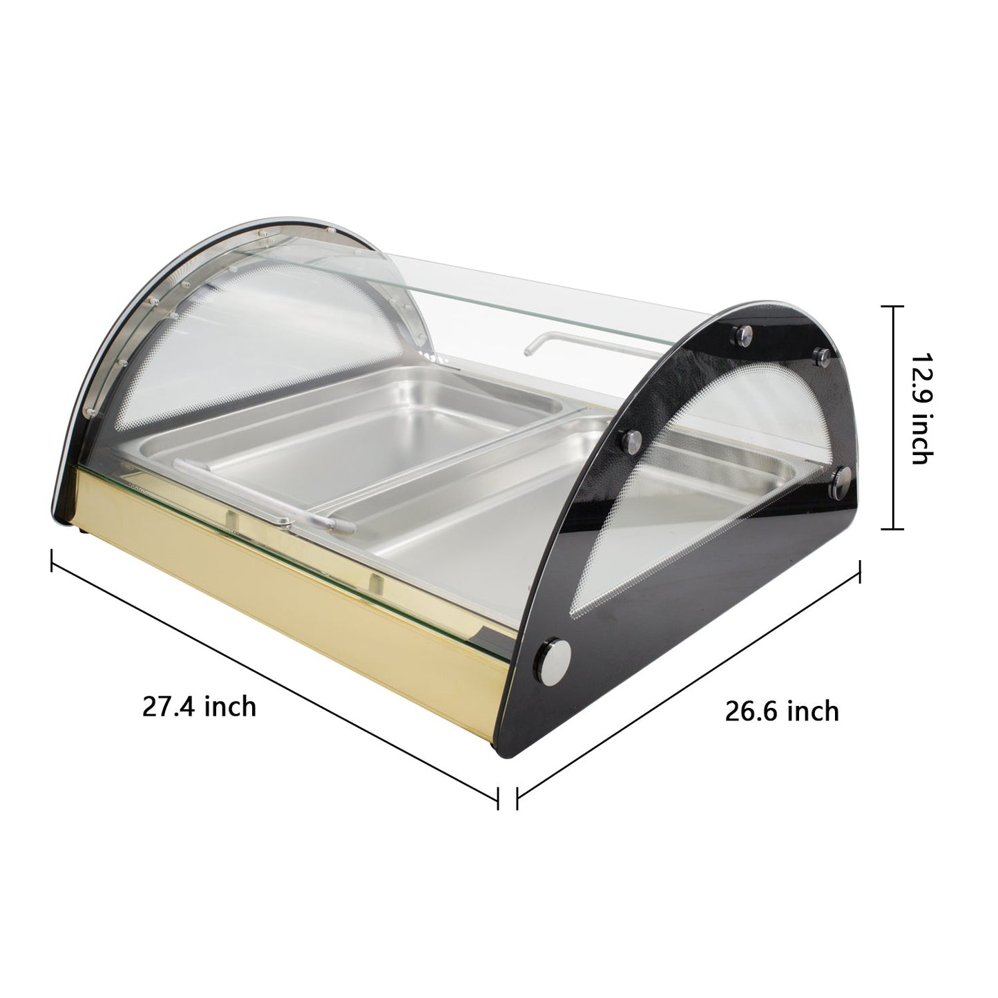 Hakka Commercial Countertop Bakery Display Case Pastry Muffins Showcase Golden