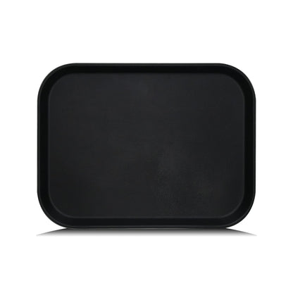 Hakka 6 Pack Restaurant Grade Non-Slip Tray, Fiberglass Serving Trays, Rectangular, 16.1x 11.7 Inch, Plastic, Black