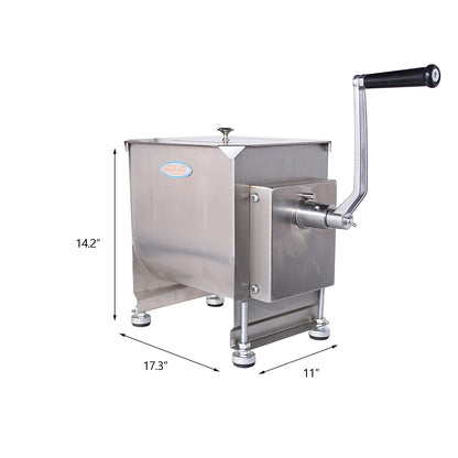 Hakka 20Liter capacity Tank Stainless Steel Manual Meat Mixer (Mixing Maximum 30-Pound for Meat)