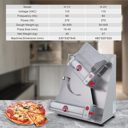 Hakka Electric Dough Sheeter Machine 370W Max 12" Pizza Dough Roller Sheeter, Automatic Commercial Pizza Dough Press Machine, Noodle Bread Pasta Maker