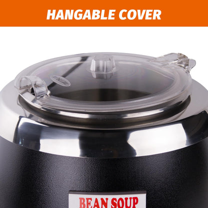 EasyRose 11 Qt Soup Warmers Commercial Soup Kettle Warmer Food Warmer with Lid，Black