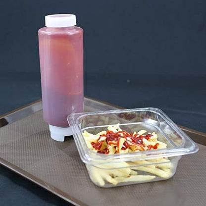 EasyRose 4 PCS 12oz Plastic Food-Grade Condiment Squeeze Bottles Bottle,Great for Ketchup, Mustard, Syrup, Sauces, Dressing, Oil, Arts and Crafts