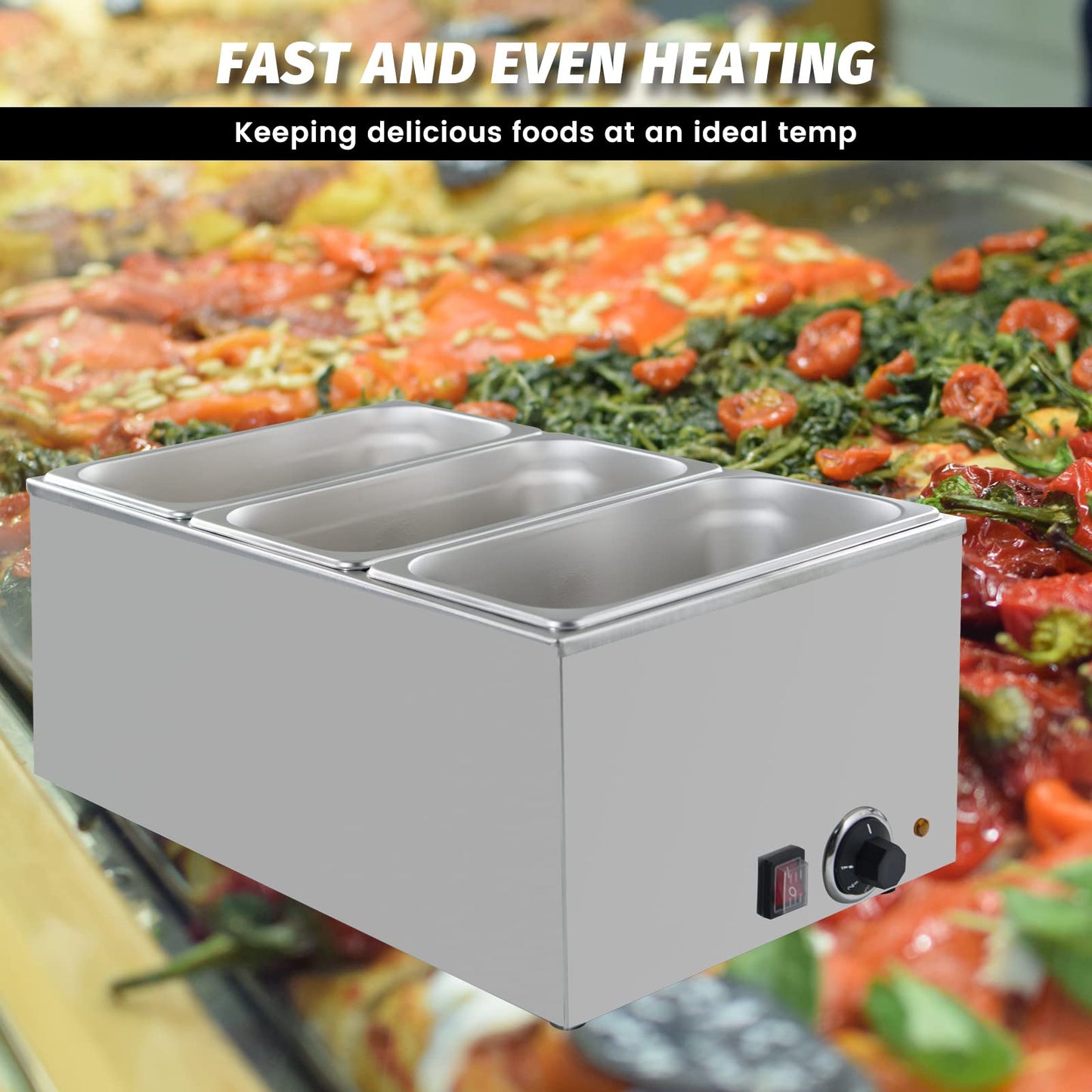 EasyRose Bothers 商用台面食物加热器 - 120V，1200W 