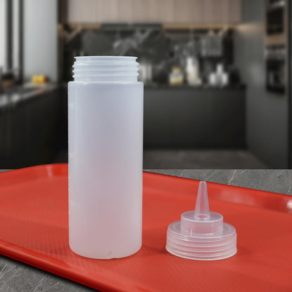 EasyRose 塑料调味品挤压瓶，酱汁瓶，挤压瓶分配器，可再填充，带尖头盖（8 盎司） 