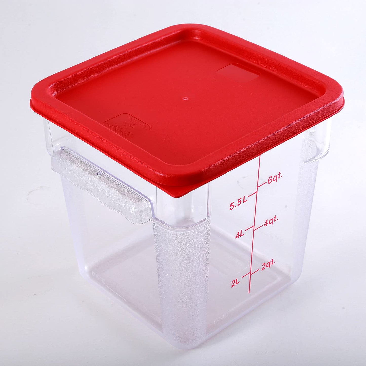 Clivia 8 Qt Commercial Grade Square Food Storage Containers with Lids,Polycarbonate,Clear - Case of 5