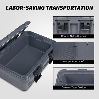 Clivia 22.5L Insulated Food Pan Carrier, Stackable and Loader, Suit for Restaurant, Canteen, Outdoor Banquets, Black