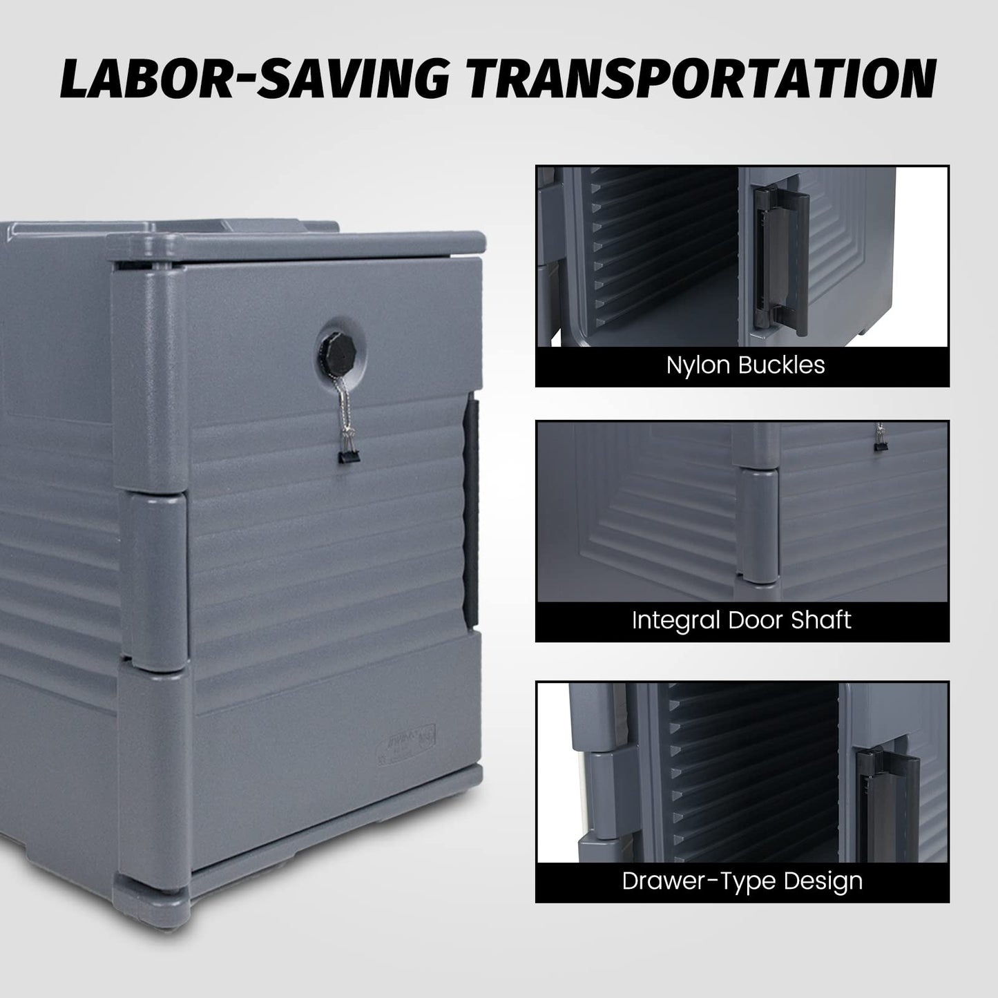 Clivia Insulated Food Pan Carrier 82 Qt Stackable Front Load Catering Container