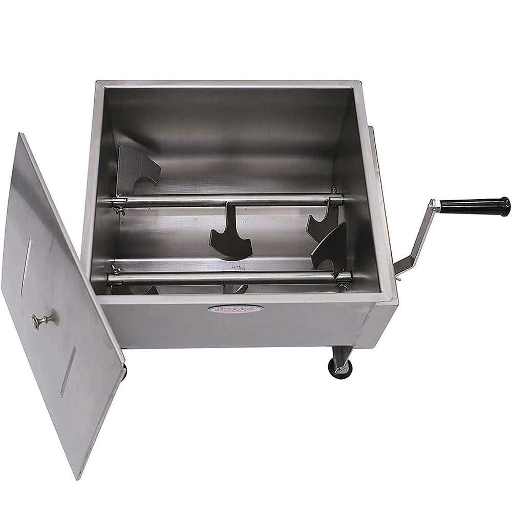 Hakka Double Axis Stainless Steel Manual Meat Mixers 30 Liter / 60 lb Capacity,Sausage Mixer Machine
