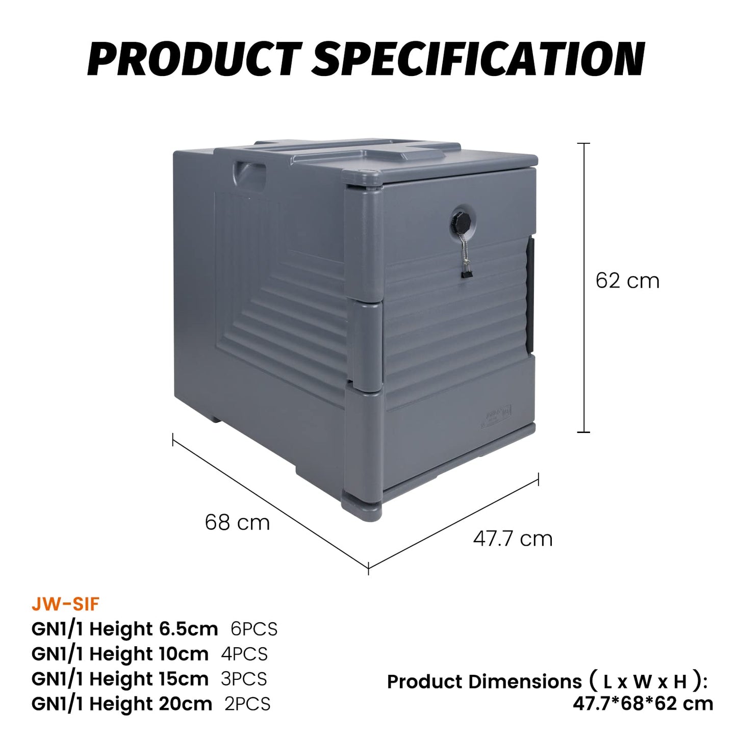 Clivia Insulated Food Pan Carrier 82 Qt Stackable Front Load Catering Container