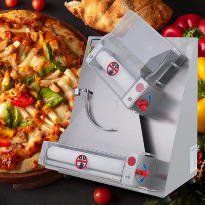 Hakka Electric Dough Sheeter Machine 370W Max 12" Pizza Dough Roller Sheeter, Automatic Commercial Pizza Dough Press Machine, Noodle Bread Pasta Maker