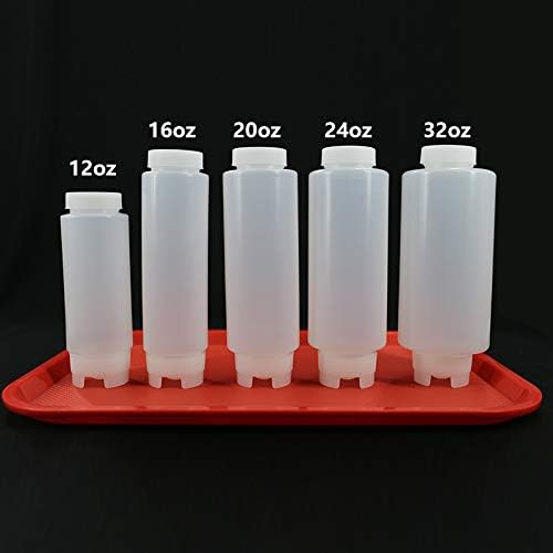 EasyRose 4 PCS 12oz Plastic Food-Grade Condiment Squeeze Bottles Bottle,Great for Ketchup, Mustard, Syrup, Sauces, Dressing, Oil, Arts and Crafts